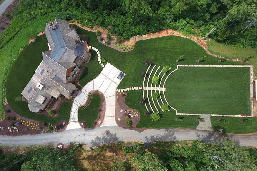 Custom Construction Projects Atlanta Ampitheater landscape