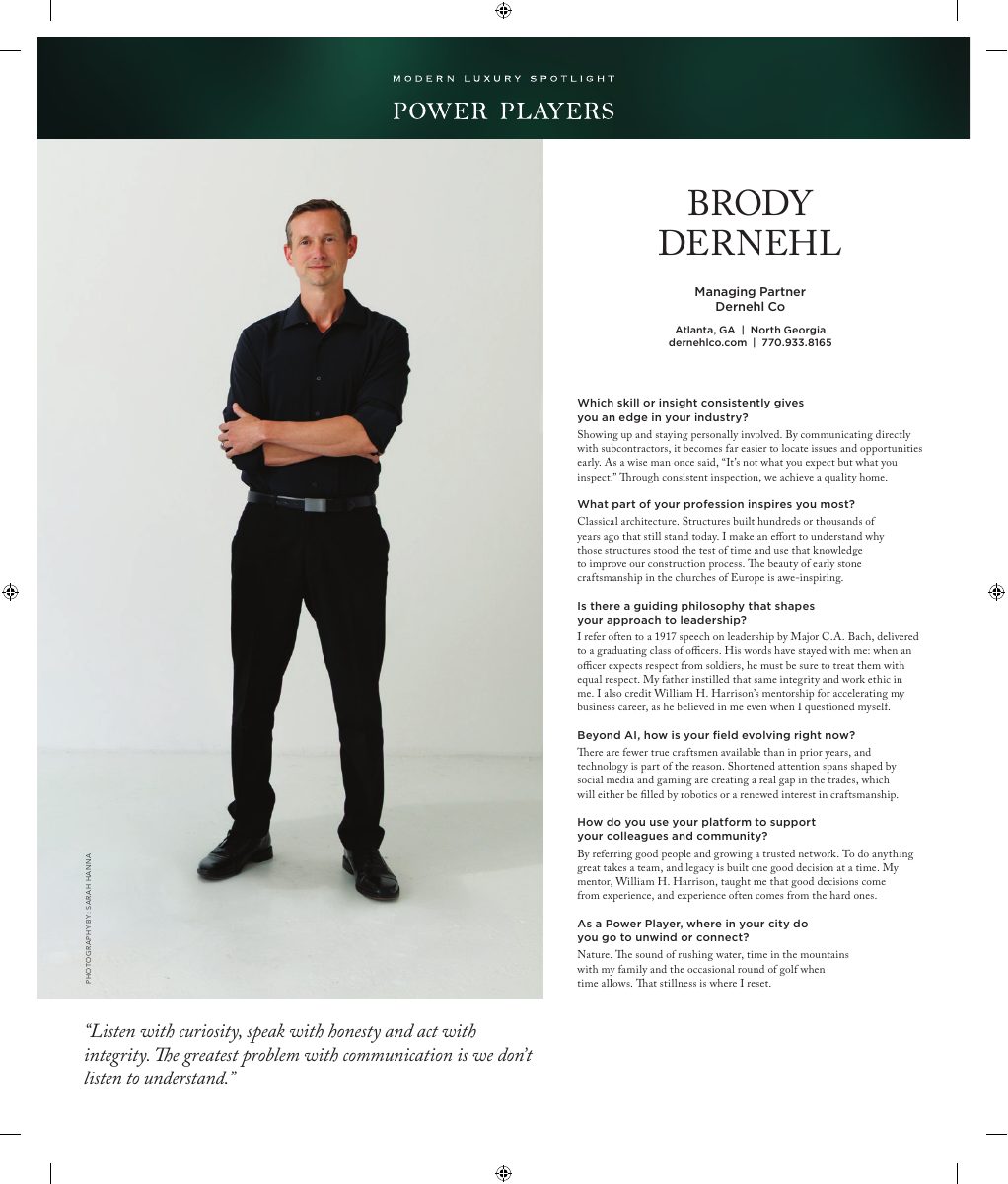 Power Players 2026 profile of Brody Dernehl
