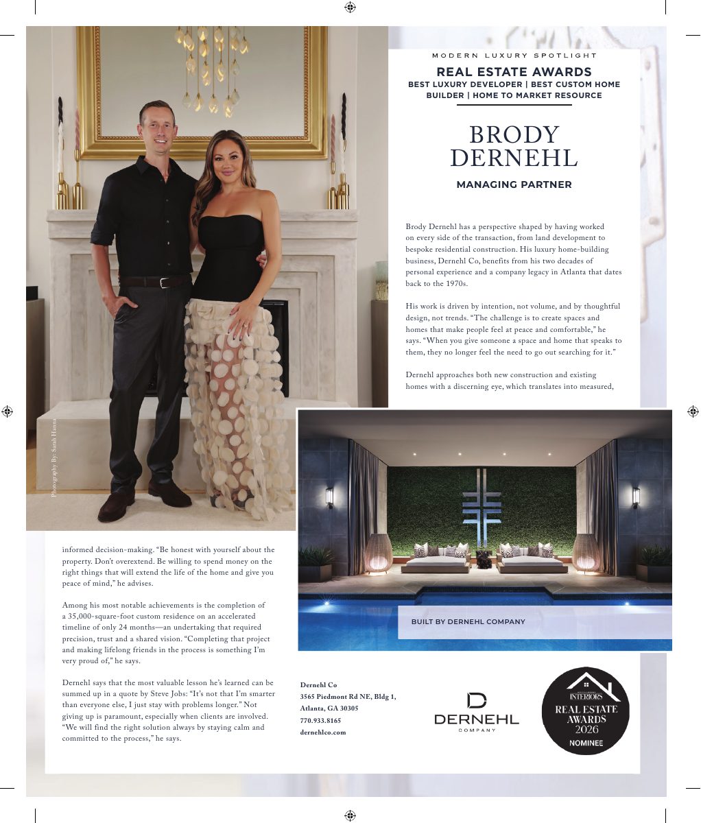 Real Estate Awards 2026 profile of Brody Dernehl